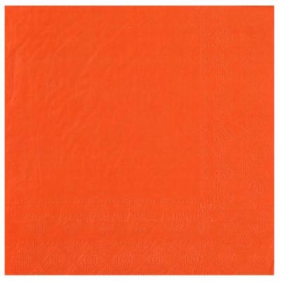 25 Serviettes de table en papier orange 16.5 x 16.5 cm REF/8083-12 (18 gr/m²)