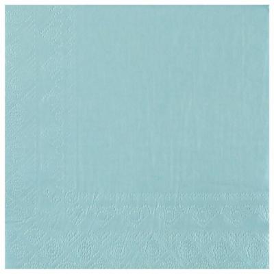 25 Serviettes de table en papier bleu clair 16.5 x 16.5 cm REF/8083 (18 gr/m²)