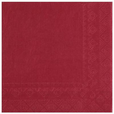 25 Serviettes de table en papier Bordeaux 16.5 x 16.5 cm REF/8083 (18 gr/m²)