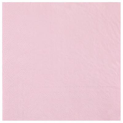 25 Serviettes de table en papier rose clair 16.5 x 16.5 cm REF/8083 (18 gr/m²)