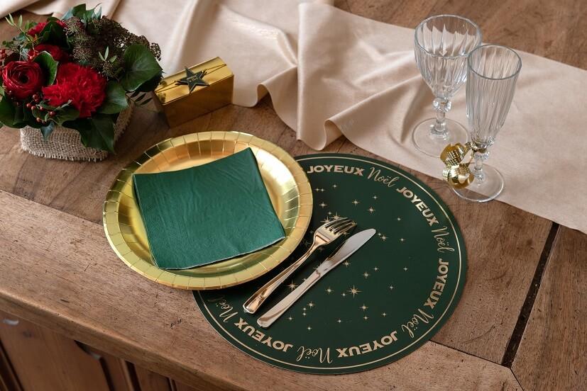 Serviette de table vert sapin 16.5 cm REF/8083