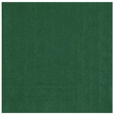 25 Serviettes de table en papier vert sapin 16.5 x 16.5 cm REF/8083 (18 gr/m²)