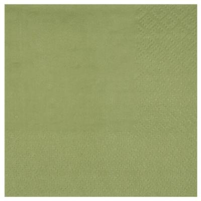 25 Serviettes de table en papier vert Olive/Sauge 16.5 x 16.5 cm REF/8083 (18 gr/m²)