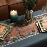 8086 serviette de table en papier joyeux noel avec decoration hiver