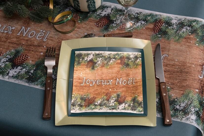 8086 serviette de table en papier joyeux noel decoration hivernale