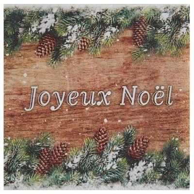 20 Serviettes de table Joyeux Noël avec décoration hivernale 16.5cm REF/8086