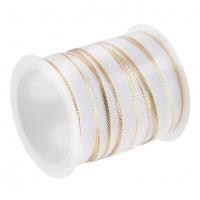8092 bobine ruban satin blanc et dore or metallise