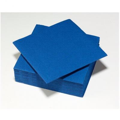Serviette de table ouate micro gaufrée 38cm (x50) bleu vif REF/8093
