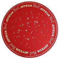 8098 set de table rouge dore or metallique joyeux noel
