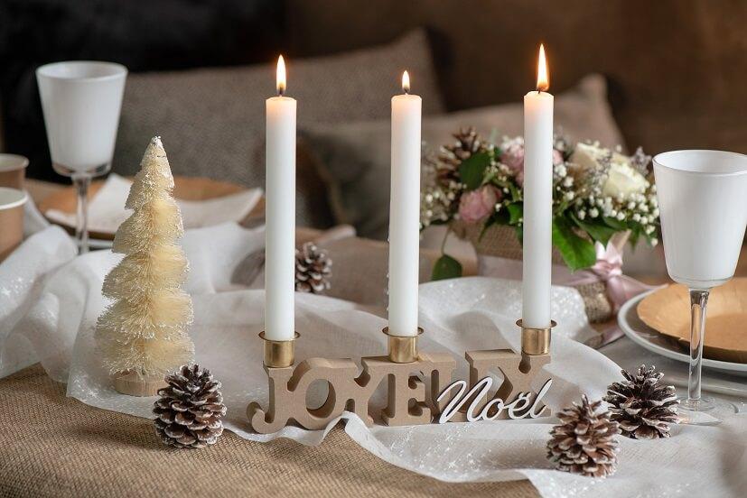 8111 centre de table joyeux noel naturel pour bougie