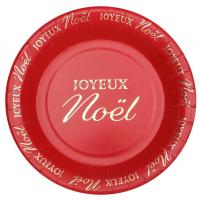 8113 assiette ronde carton rouge joyeux noel