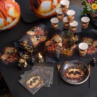 8159 chemin de table fete halloween crane et tete de mort