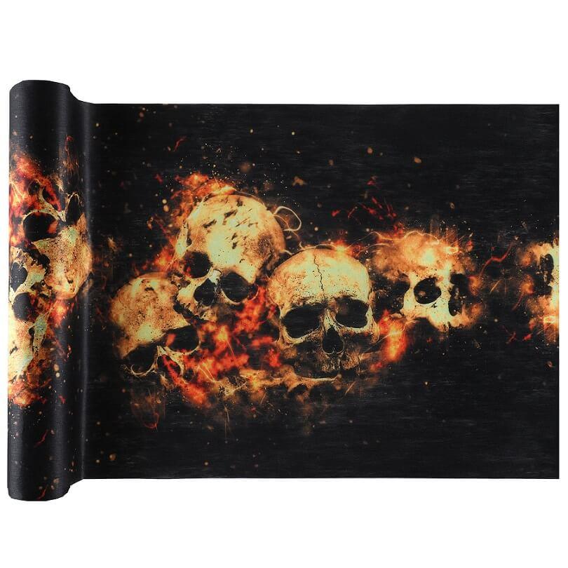 8159 chemin de table halloween crane et tete de mort