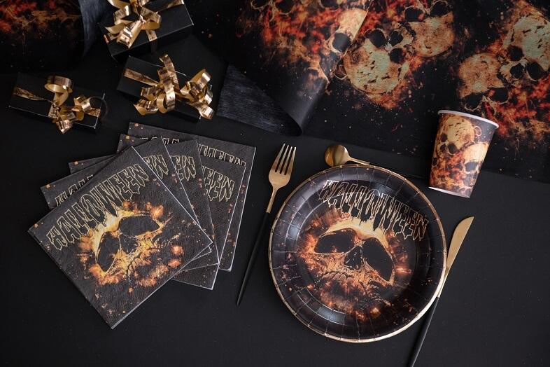 8160 decoration assiette carton halloween skull crane tete de mort