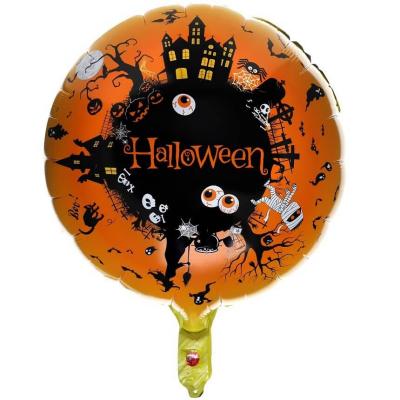 1 Ballon aluminium maison hantée 45cm Orange/Noir REF/8167 (Décoration Halloween)