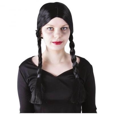 1 Perruque noire avec tresses REF/81800 Accessoire de déguisement d'Halloween
