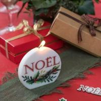 8203 bougie de noel avec decoration houx sauge