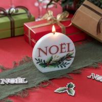 8203 bougie de noel decoration houx et sauge