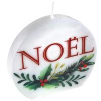 8203 bougie de noel decoration houx sauge