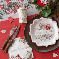 8230 assiette carton joyeux noel decoration florale