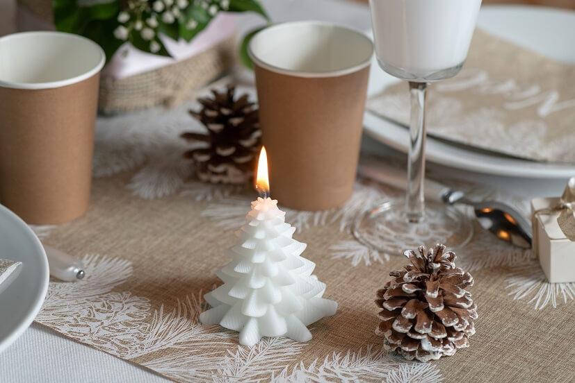 8262 decoration bougie blanche sapin de noel