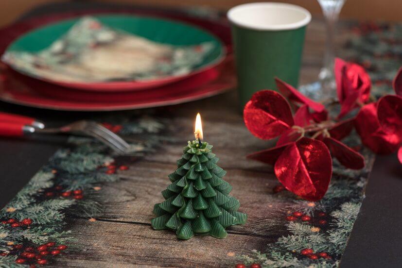 8262 decoration bougie verte sapin de noel