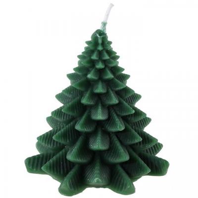 1 Bougie verte avec forme sapin de Noël 8cm REF/8262