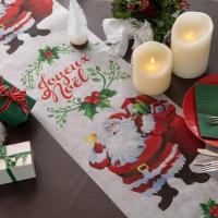 8277 decoration chemin de table pere noel rouge