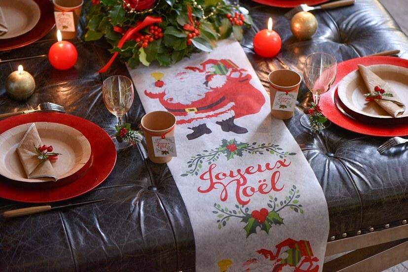 8277 decoration chemin de table pere noel