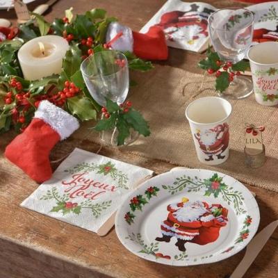 8279 decoration gobelet carton joyeux pere noel