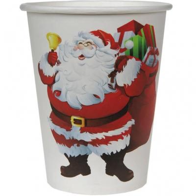 10 Gobelets en carton avec décoration père Noël 27cl REF/8279