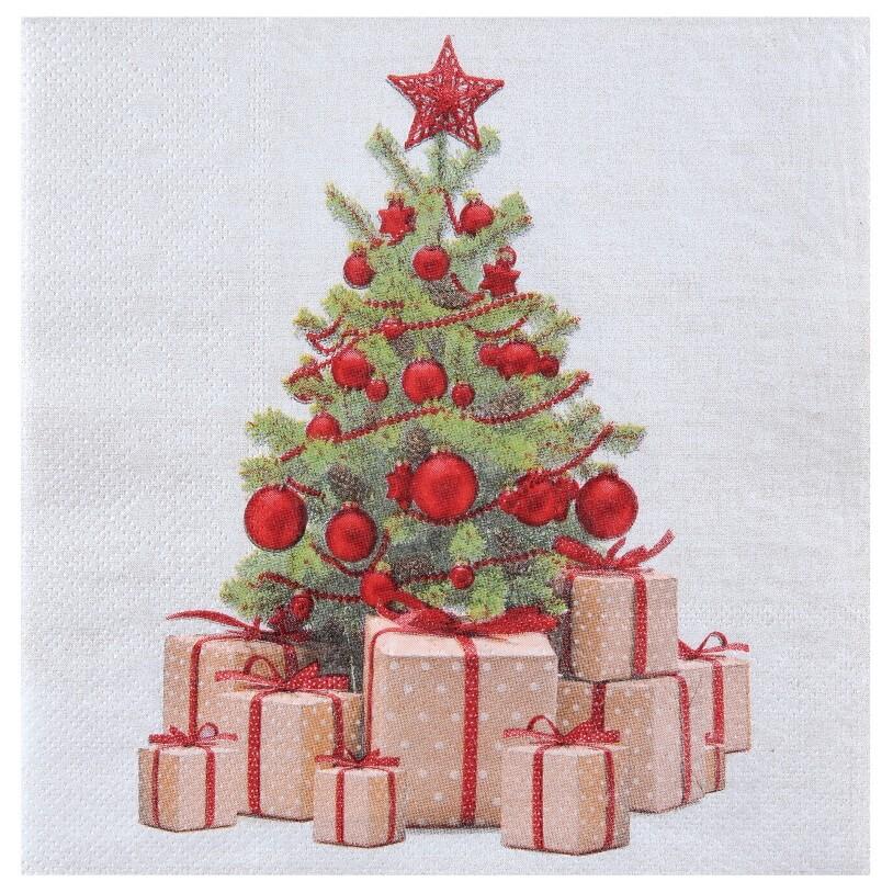 Serviette de Table Noël Branche Sapin Givré 40x40 cm 20 unités