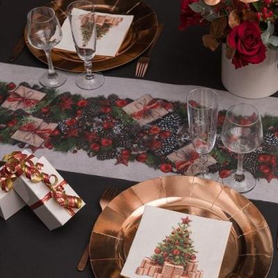 8282 serviette de table papier sapin cadeaux de noel