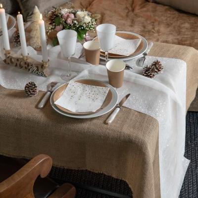 8286 nappe de table pliee jute naturel