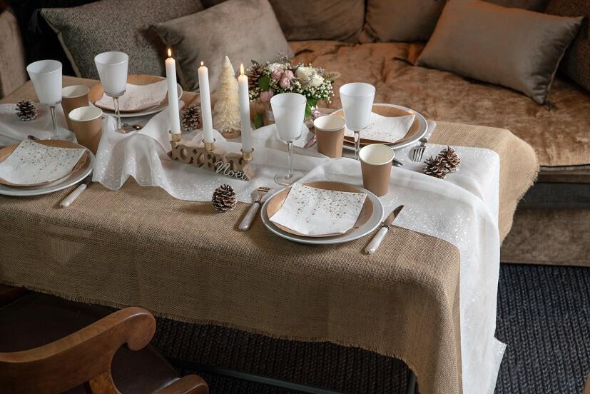 8286 nappe de table pliee jute naturel