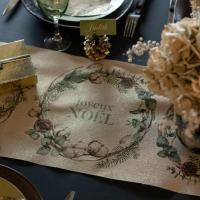 8291 decoration chemin de table noel nature champetre