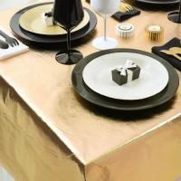 8296 decoration de table nappe intisse dore or metallique