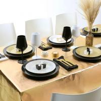 8296 decoration de table nappe intisse dore or metallise