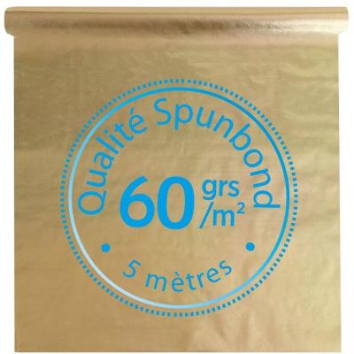 8296 decoration de table nappe intisse dore or metallique