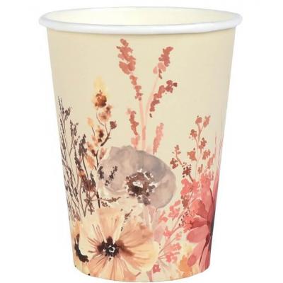 8334 verre gobelet carton jetable nature champetre floral