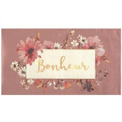 8335 serviette de table papier bonheur floral champetre