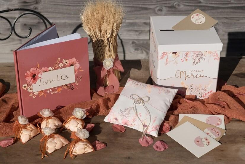 8337 decoration tirelire urne amour floral champetre carton