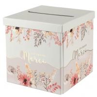 8337 tirelire urne amour floral champetre en carton