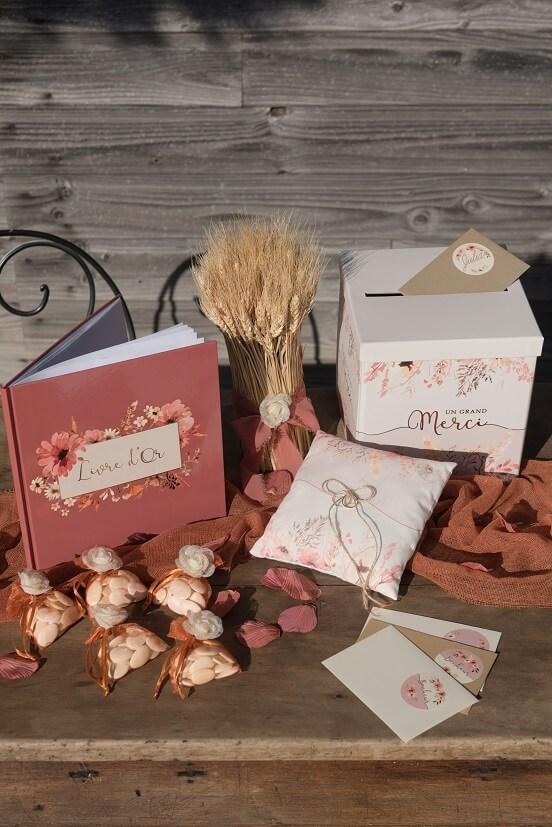 8337 tirelire urne amour floral champetre