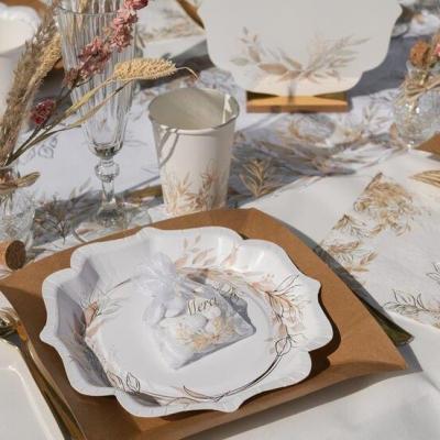 8378 sachet organdi floral champetre nature pour dragees
