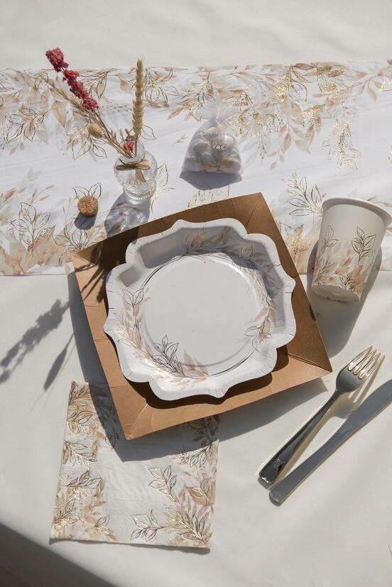 8385 decoration gobelet carton nature champetre feuillage naturel