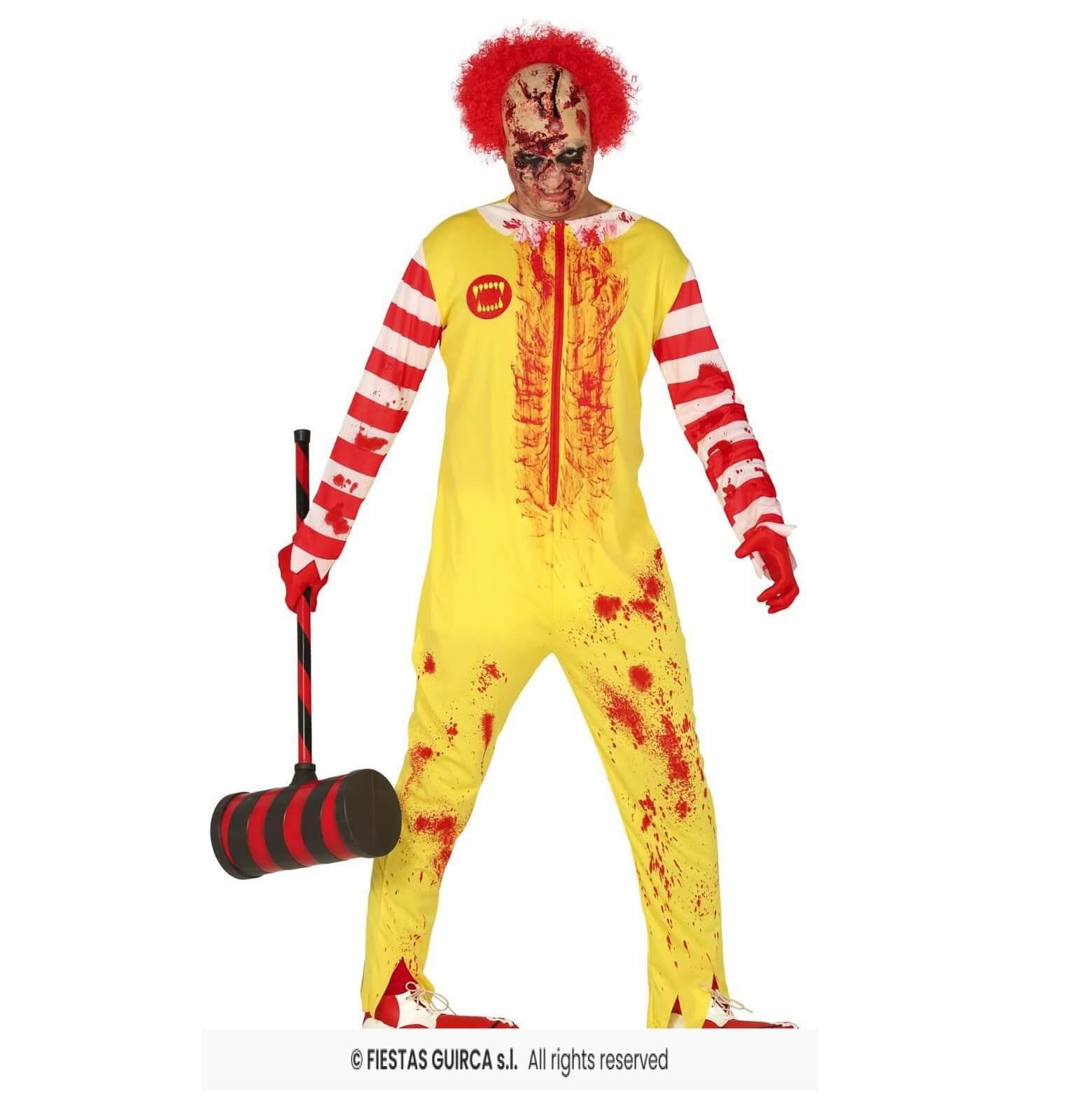 84150 taille xl costume halloween homme adulte burger clown tueur