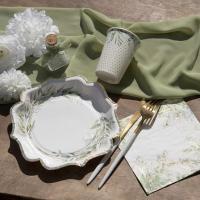 8425 serviette de table feuillage vert naturel champetre papier