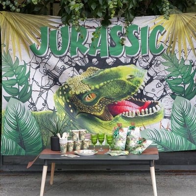 8441 magasin decoration anniversaire enfant pas de calais toile fond photo dinosaure t rex