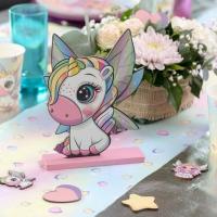 8455 centre de table decoratif licorne en bois